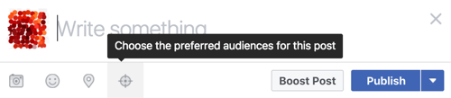 Kliknutím na ikonu cílení přidáte značky a omezení pomocí nástroje pro optimalizaci publika.