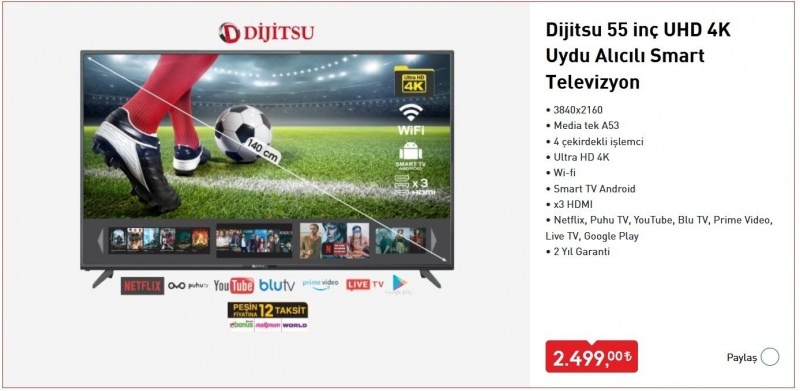 Jak koupit Dijitsu Smart TV prodávanou v BİM? Funkce Smart TV Dijitsu