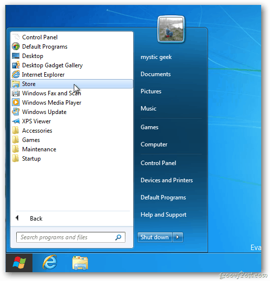 Nabídka Start Windows 8