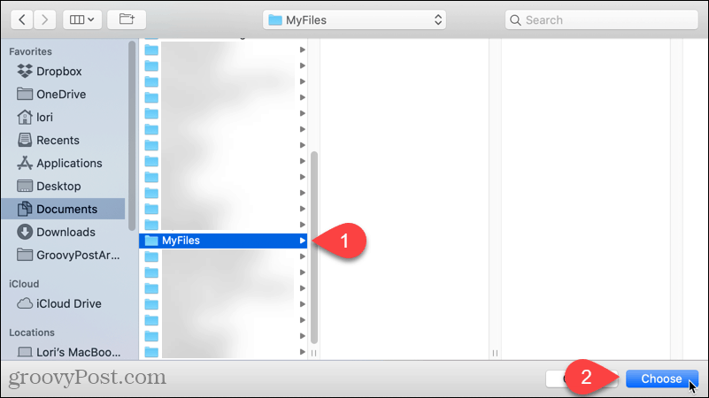 Vyberte výchozí složku, kterou chcete otevřít v aplikaci Finder v počítači Mac