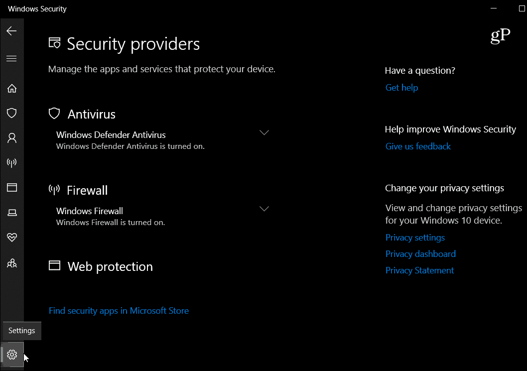 Co je nového v systému Windows 10. října 2018 Aktualizujte nastavení zabezpečení