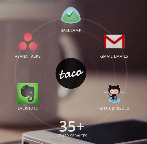 Propojte všechny své služby s aplikací Taco.