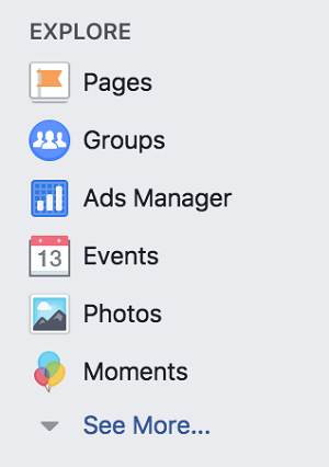 Přístup ke skupinám na Facebooku získáte v sekci Prozkoumat ve svém osobním profilu na Facebooku.