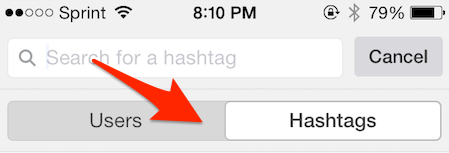 hledání hashtagů v instagramu