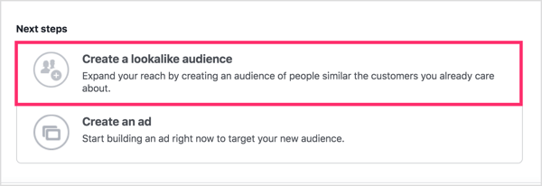 Po vytvoření vlastního publika klikněte na Vytvořit dvojici publika.