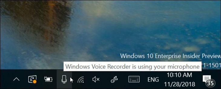 Windows 10 19H1 nové mikrofon oznámení