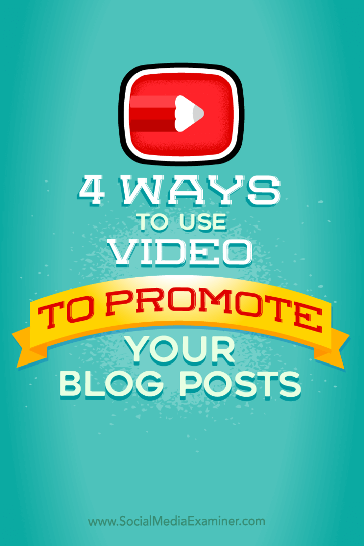Tipy ke čtyřem způsobům propagace příspěvků na blogu pomocí videa.
