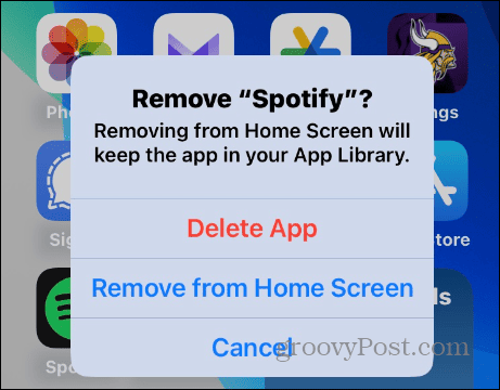 Smažte aplikaci Spotify na iOS