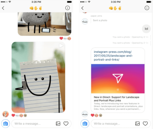  Instagram přidal podporu pro webové odkazy v Direct a nyní umožňuje uživatelům vybrat orientaci na šířku a na výšku pro obrázek
