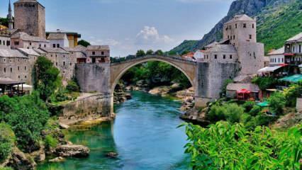 Kde je Mostarský most? Ve které zemi se nachází Mostarský most? Kdo postavil Mostarský most?