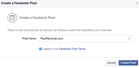 pojmenování facebookového pixelu