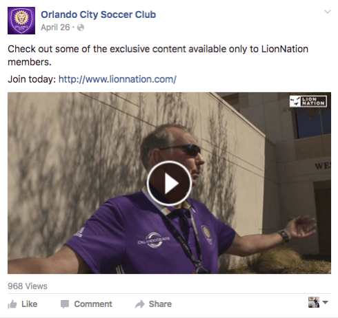 facebookový městský fotbalový klub orlando