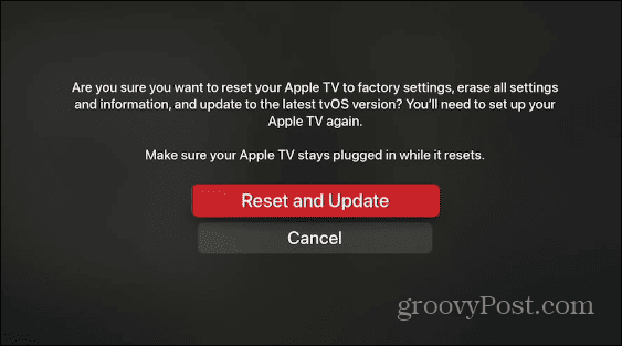 resetovat Apple TV
