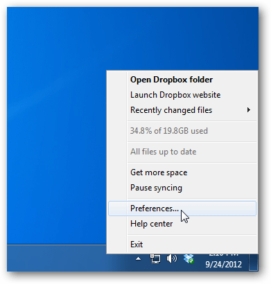 Předvolby Dropboxu