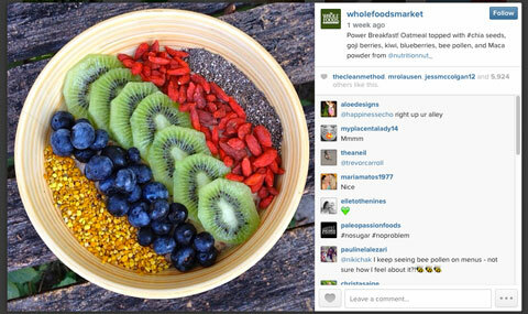 obrázek instagramu celých potravin s #chia