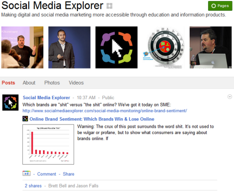 Stránky Google+ - průzkumník sociálních médií