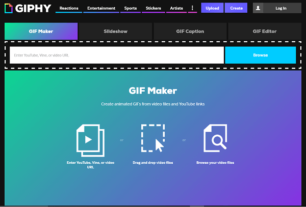 Vyhledejte nebo vytvořte vlastní GIF pomocí Giphy.