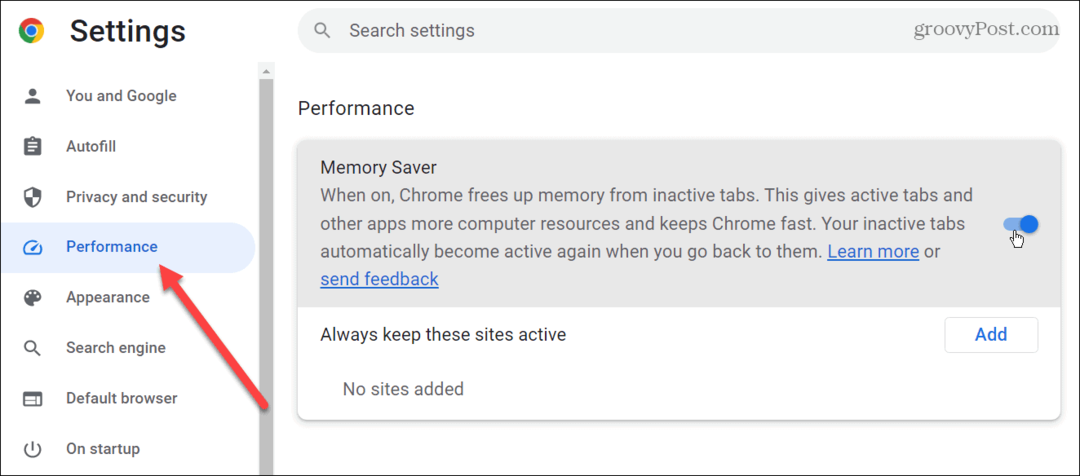 Slik aktiverer du faner for minnesparing i Google Chrome