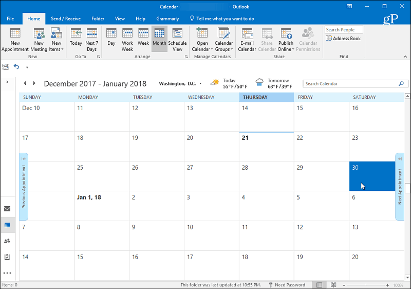 1 Kalendář aplikace Outlook