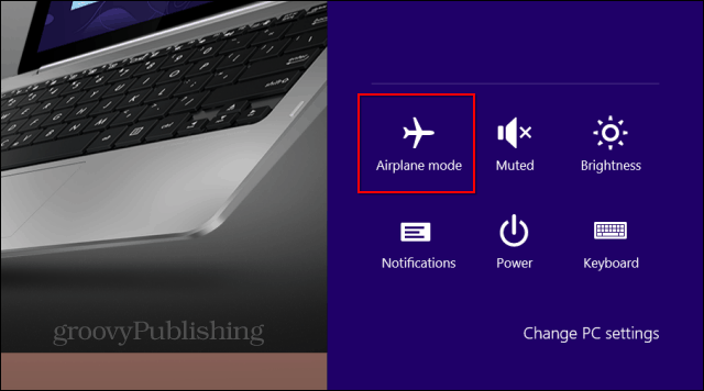 Ikona režimu Windows 8.1 v letadle