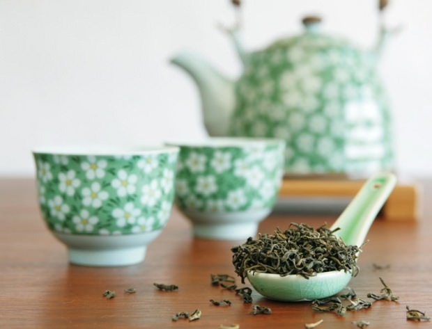 hubnutí se zeleným čajem