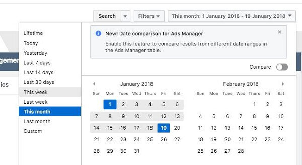 Facebook zavedl ve službě Ads Manager dvě nové funkce vytváření přehledů, Porovnání dat a Kreativní přehledy.