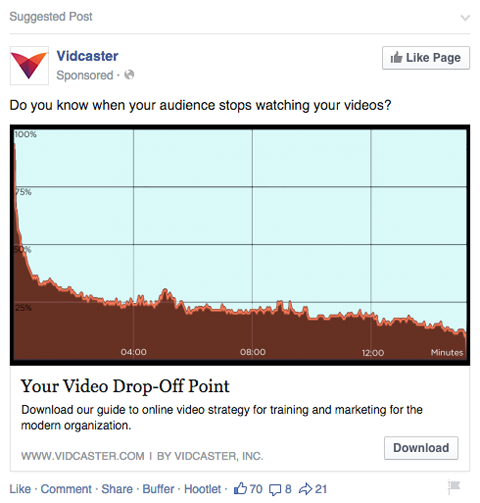 facebooková reklama se stahováním obsahu