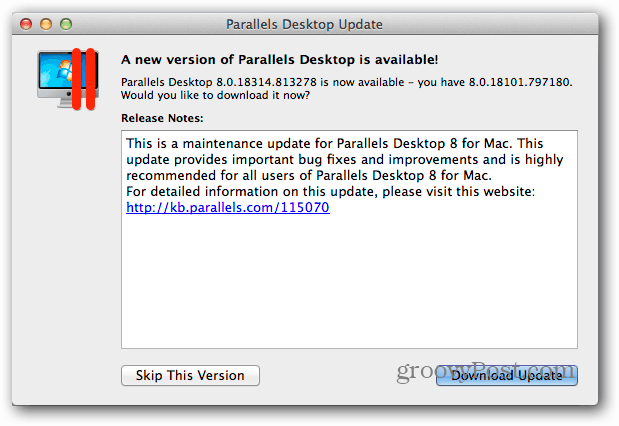 Stáhněte si Parallels Desktop Update
