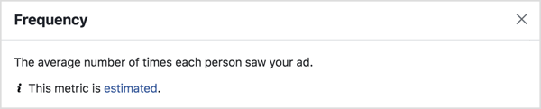 Facebookové reklamy Metrika frekvence.