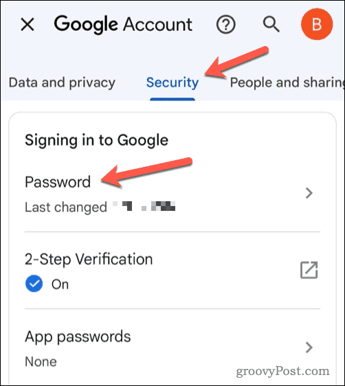 Změňte heslo gmail na mobilu