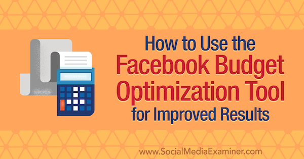 Jak používat nástroj pro optimalizaci rozpočtu Facebooku pro lepší výsledky Meg Brunson na zkoušejícím sociálních médií.
