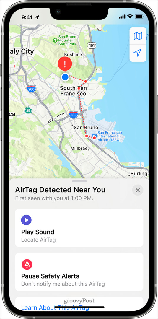 Sledování AirTag v aplikaci Najít