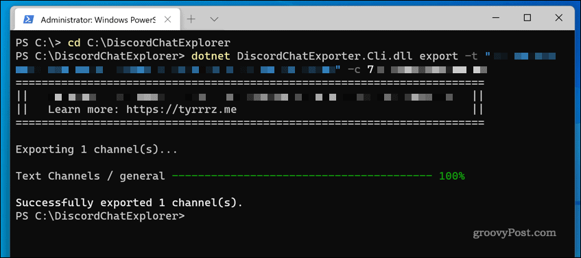 DiscordChatExplorer v systému Windows 11 se používá ke stažení protokolu chatu na serveru