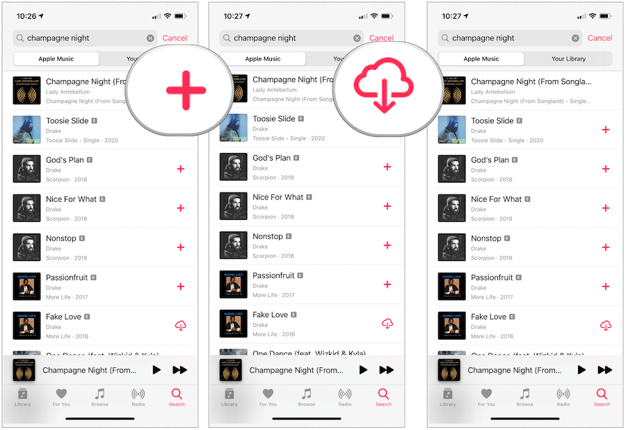 Hudba Apple stahuje skladby do zařízení