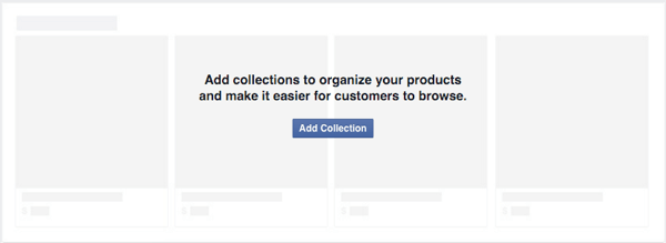 přidat kolekci a uspořádat produkty facebookového obchodu