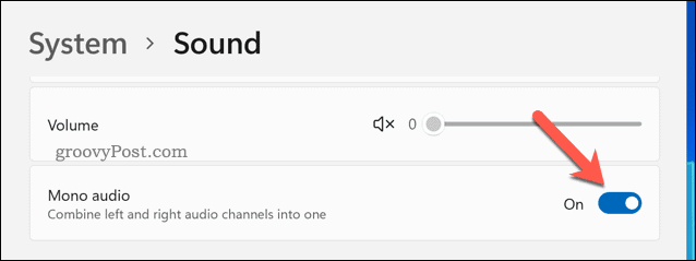 Povolte mono zvuk ve Windows 11