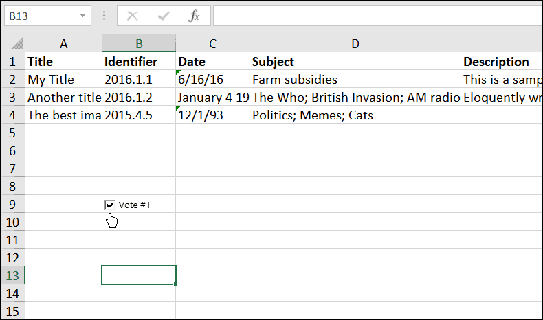 vložte zaškrtávací políčko v aplikaci Microsoft Excel