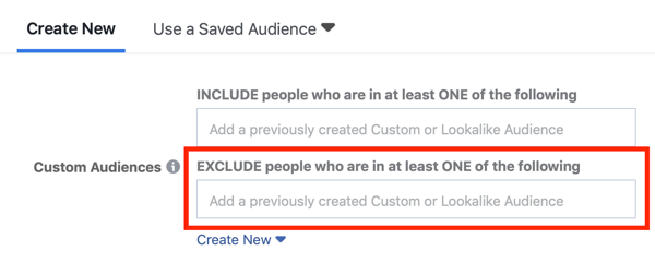 Cílení reklam na Facebooku s výjimkou vlastních segmentů publika.