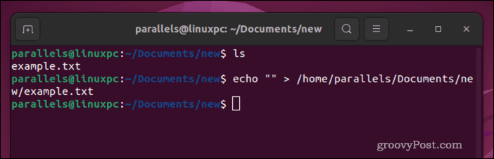 Vyprázdněte soubor Linux pomocí echo