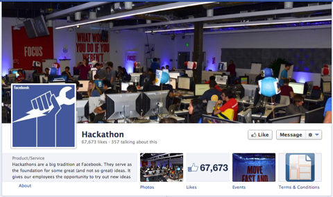 stránka facebook hackathon