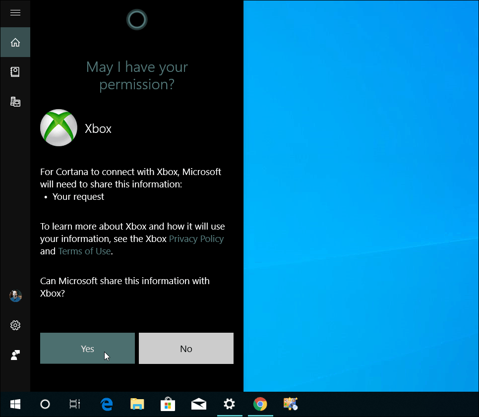 Připojte počítač Xbox One Cortana