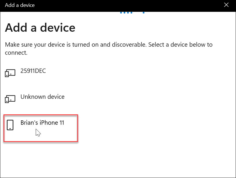vyberte bluetooth iphone používat dynamický zámek ve Windows 11