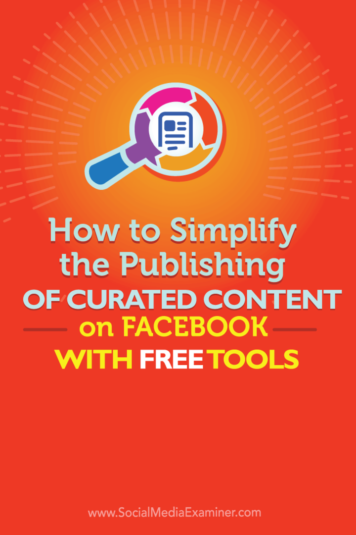 publikovat vybraný obsah na facebooku pomocí bezplatných nástrojů
