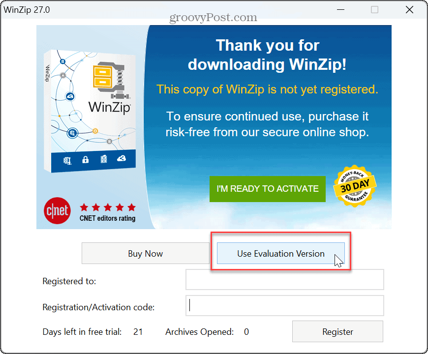 Otevřete soubory RAR v systému Windows 