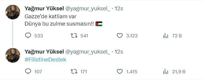 Yağmur Yüksel Sdílení podpory pro Palestinu