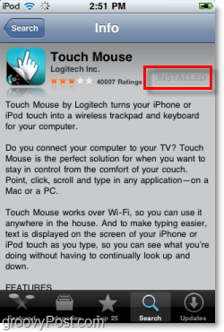 nainstalovat dotykovou myš Logitech na iphone