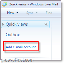 přidat e-mailový účet k živému e-mailu systému Windows