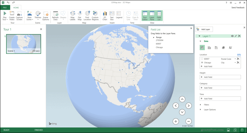 3D mapy v Excelu
