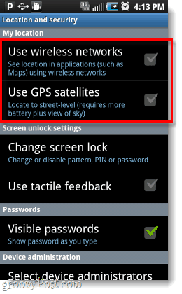 Android používá moje bezdrátové sítě gps satelity