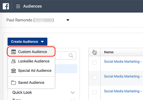 Možnost vlastního publika v publiku na Facebooku